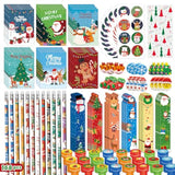 Christmas Party Favors For Kids, 168 Pcs 24-Pack Stationery Set For Stocking Stuffers, Themed Classroom Gift Exchange, Carnival Events, Class Reward Gifts And Prizes