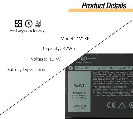 42Wh 1V1XF R8D7N Laptop Battery Replacement for Dell Latitude 5400 5410 5500 5510