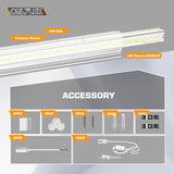2 Pack LED Tube Lights 25W 6000K Linkable Plug In Shop Lights for Garage Workbench