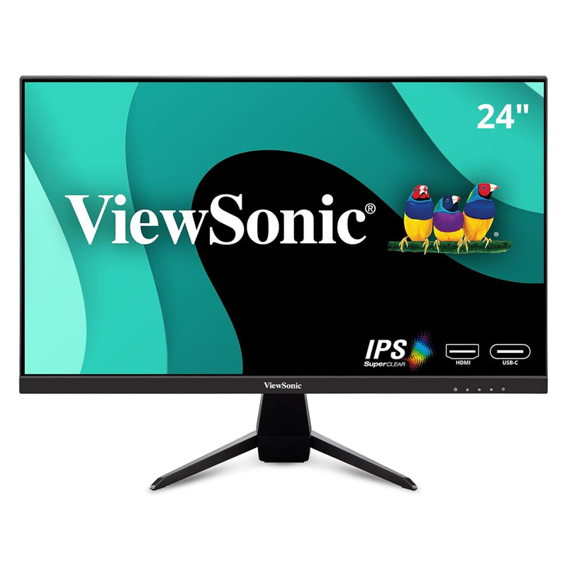 ViewSonic VX2467U 24 Inch 1080p Gaming Monitor with 65W USB C, Ultra-Thin Beze