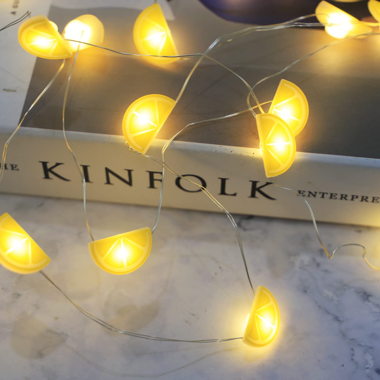 Lemon String Lights Christmas, 20Led Copper Fairy Lights Firefly Waterproof Novelty Lemon Accessories Lamp For Patio, Ki