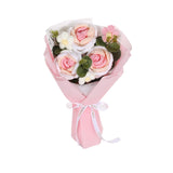 Crochet Flower Bouquet, 3 Flowers Crochet Graduation Flower Bouquet, Knitted Bouquet, Roses, Preserved Flower For Mother'S Day, Valentine'S Day, Birthday (Pink)