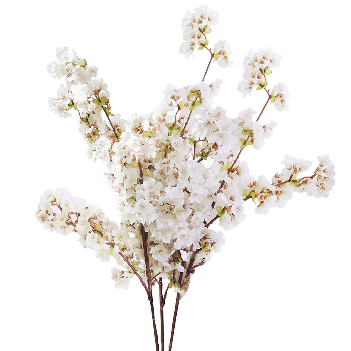 Silk Cherry Blossom Branches, Artificial Cherry Blossom Tree Stems Faux Cherry Flowers Vase Arrangements For Wedding Home Decor, Set Of 3
