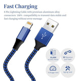 6 Pack Apple MFi Certified Lightning Charging Cables 3FT 6FT 10FT Nylon Braided Fast Charger for iPhone iPad