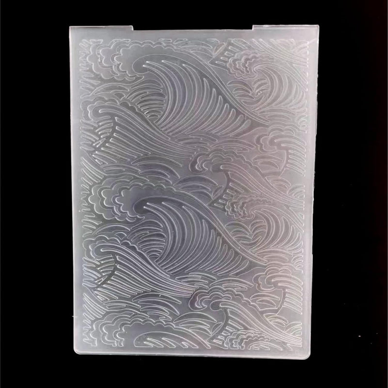 1Pc Water Wave Background Embossing Folder For Card Making Floral Diy Plastic