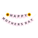 Happy Mother's Day Decorations Banner, Mother's Day Decor Sign Sunflower Theme for Mom Women Party Supplies Celebrations