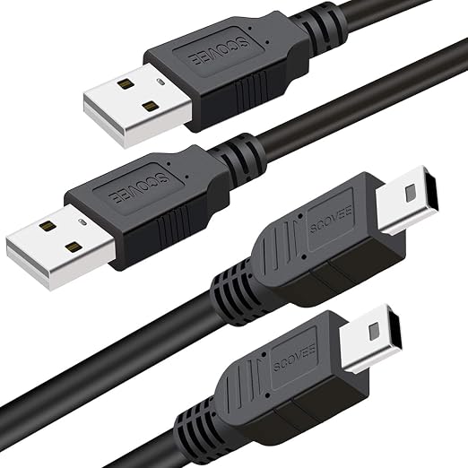 2 Pack 10FT Mini USB Charging Cable for PS3 DualShock 3 Controller PlayStation 3