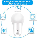 GU24 LED Light Bulbs 4 Pack A19 60W Equivalent 2700K Soft White 800 Lumens UL Listed
