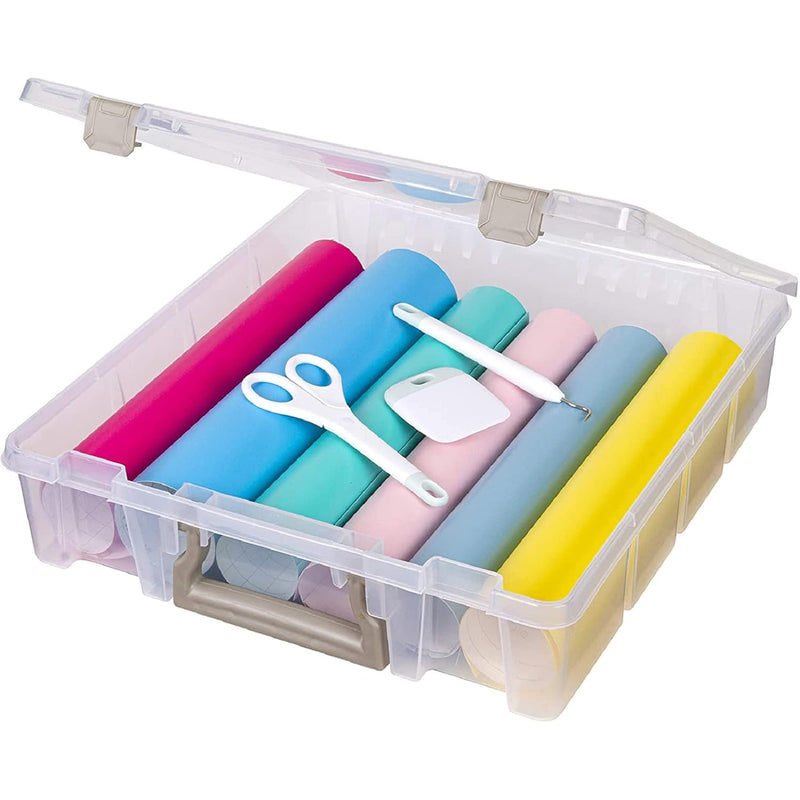 6955Ab Super Satchel 1-Compartment Box, Translucent Clear