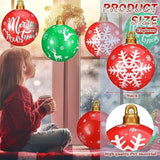 12 Pcs Inflatable Christmas Ball Outdoor Decorations 9 Inches Blow Up Christmas Red Green Balls Large For Xmas Yard Lawn