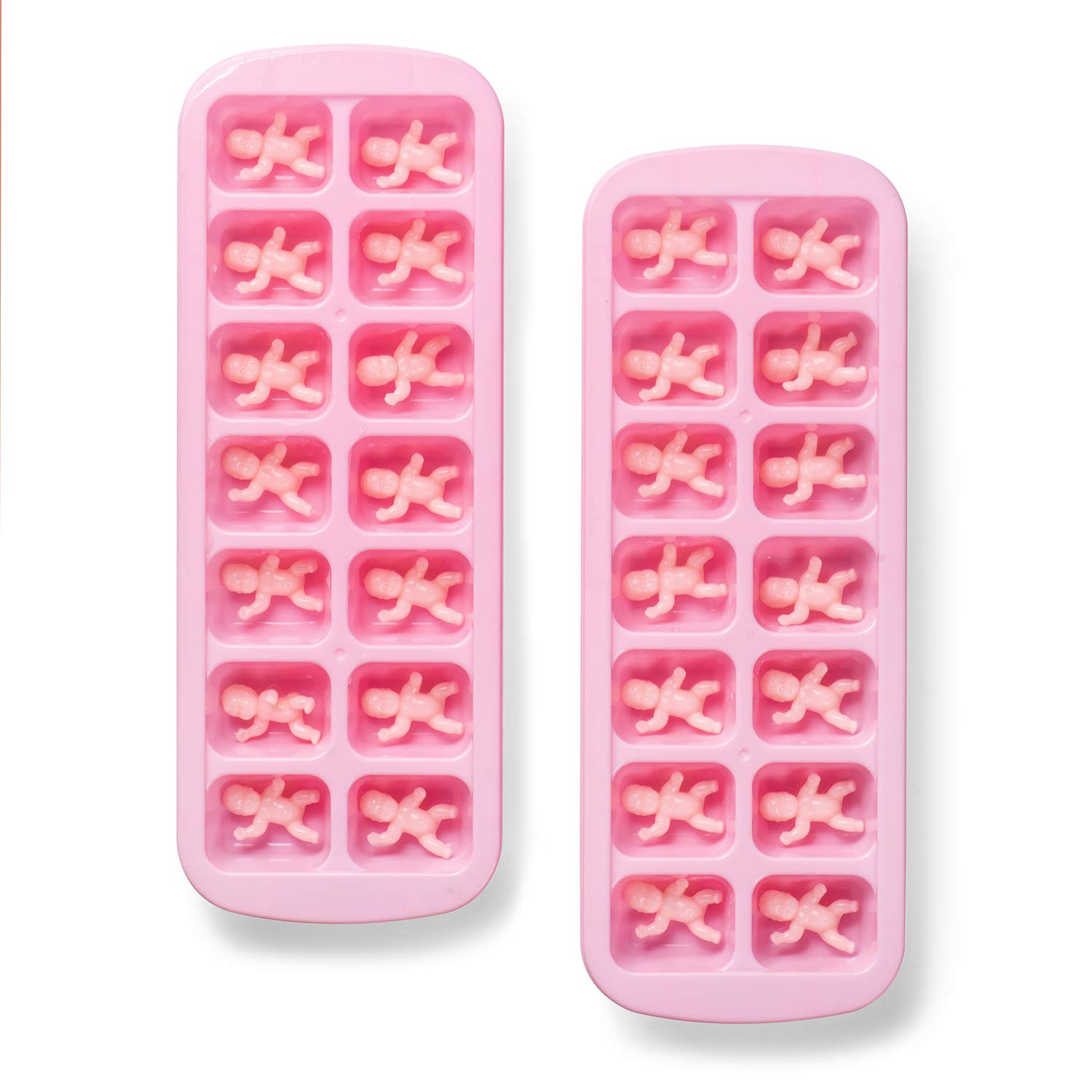 Juxinda My Water Broke Baby Shower Game - 36 1.2 Inch Tiny Plastic Babies, 2 Ice Cube Trays For Baby Shower Ice Cube Games (White)