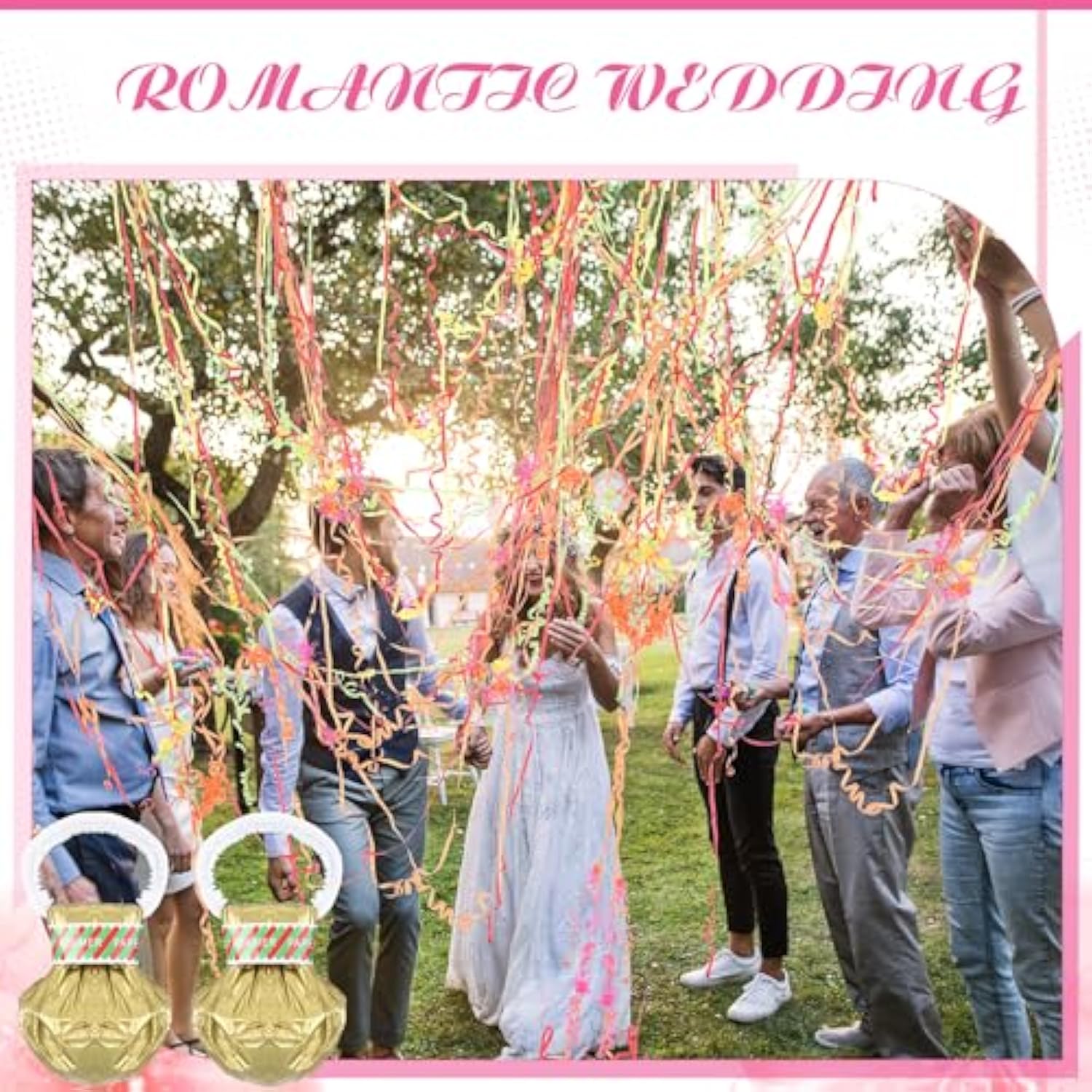 150pcs Gold Streamer Poppers Hand Throw Party Decorations