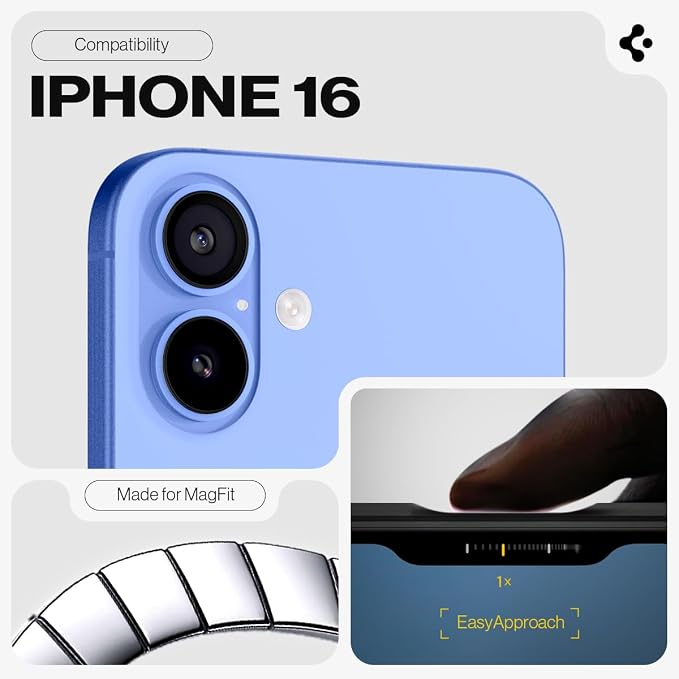 Spigen Tough Armor MagFit Case for iPhone 16 Navy Blue Rugged Protective Cover
