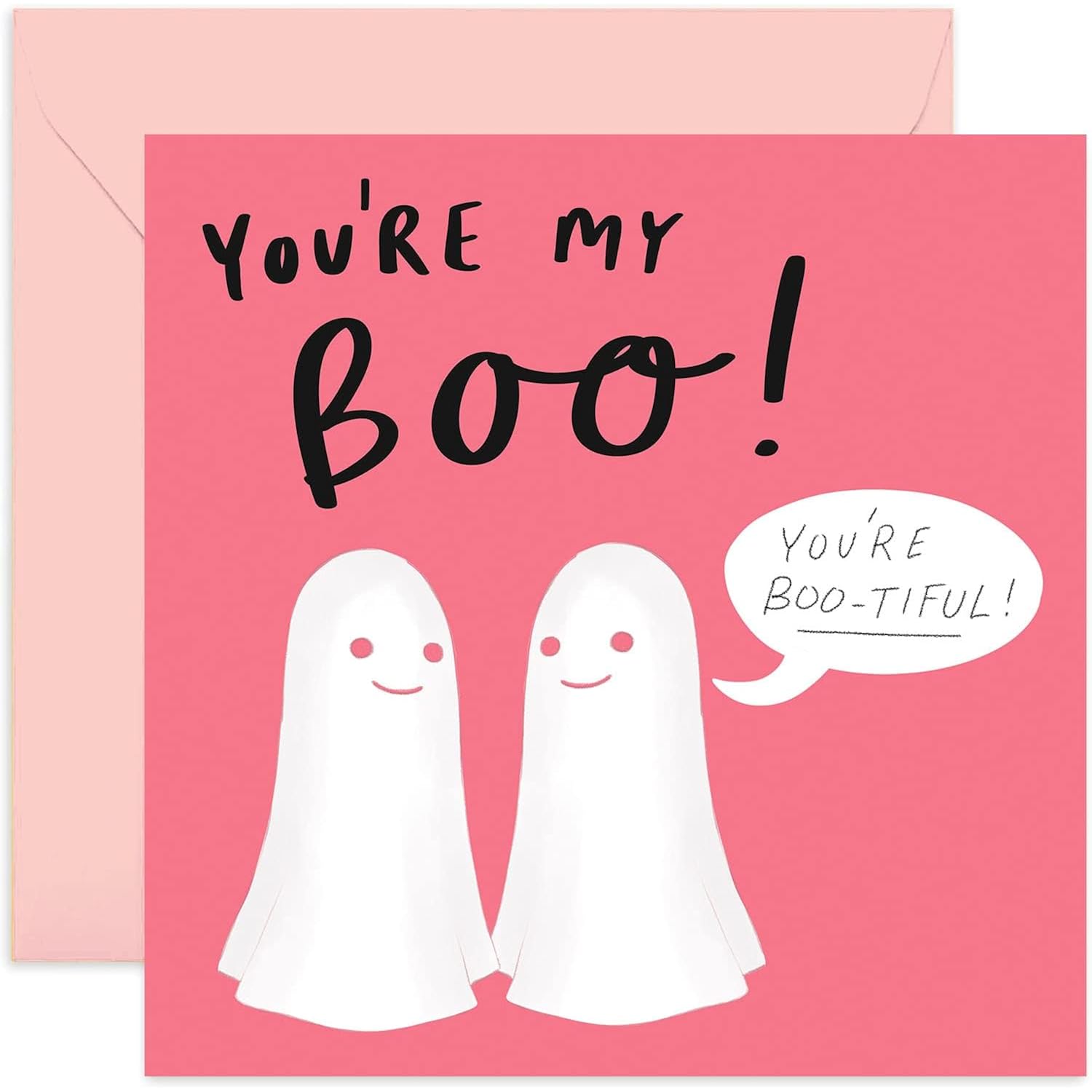 Old English Co. Cute Valentine'S Day Card For Boyfriend Girlfriend - Halloween Funny Ghost Pun You'Re My Boo | Anniversary Card For Fiance Wife Husband Partner | Blank Inside With Envelope