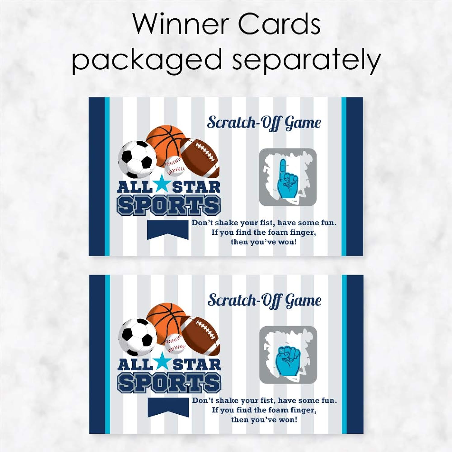 Big Dot of Happiness Go, Fight, Win - Sports - Baby Shower or Birthday Party Game Scratch Off Cards - 22 Count