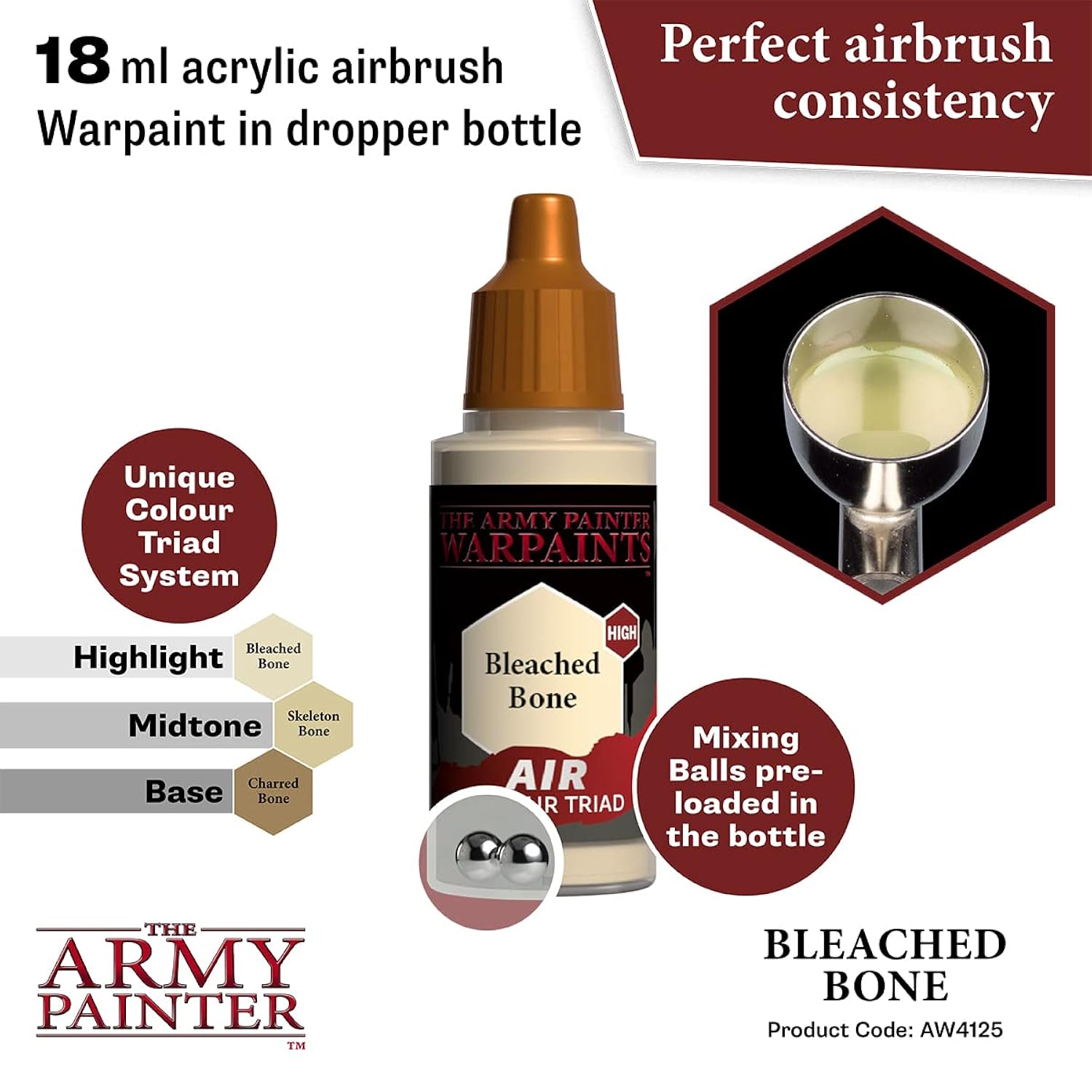 Warpaints: Acrylics: Air Bleached Bone – 1X 18Ml Acrylic Paint By Hobby Paint – Dungeons And Dragons Miniatures, Warhammer 40K Miniatures, Models – Ttrpg D&D Dnd
