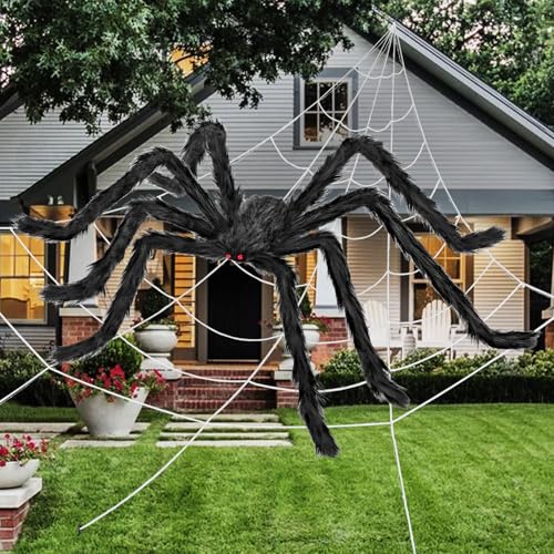 200" Halloween Spider Web with 59" Giant Spider, Halloween Decorations