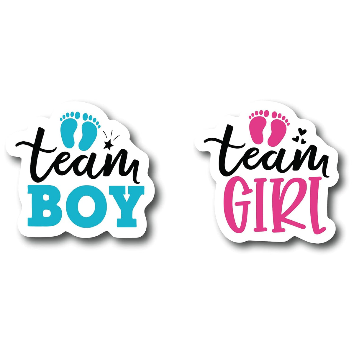 20 Pack Bundle 10 Team Boy 10 Team Girl 2 Inch Sticker Stickers Decal Baby Gender Reveal Decorations Balloons Shower Party Supplies Game Vote Blue Pink Cake Baby Feet Choose Guess