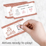 Big Dot of Happiness It’s Twin Girls - Pink and Rose Gold Twins Baby Shower Game Scratch Off Cards - 22 Count