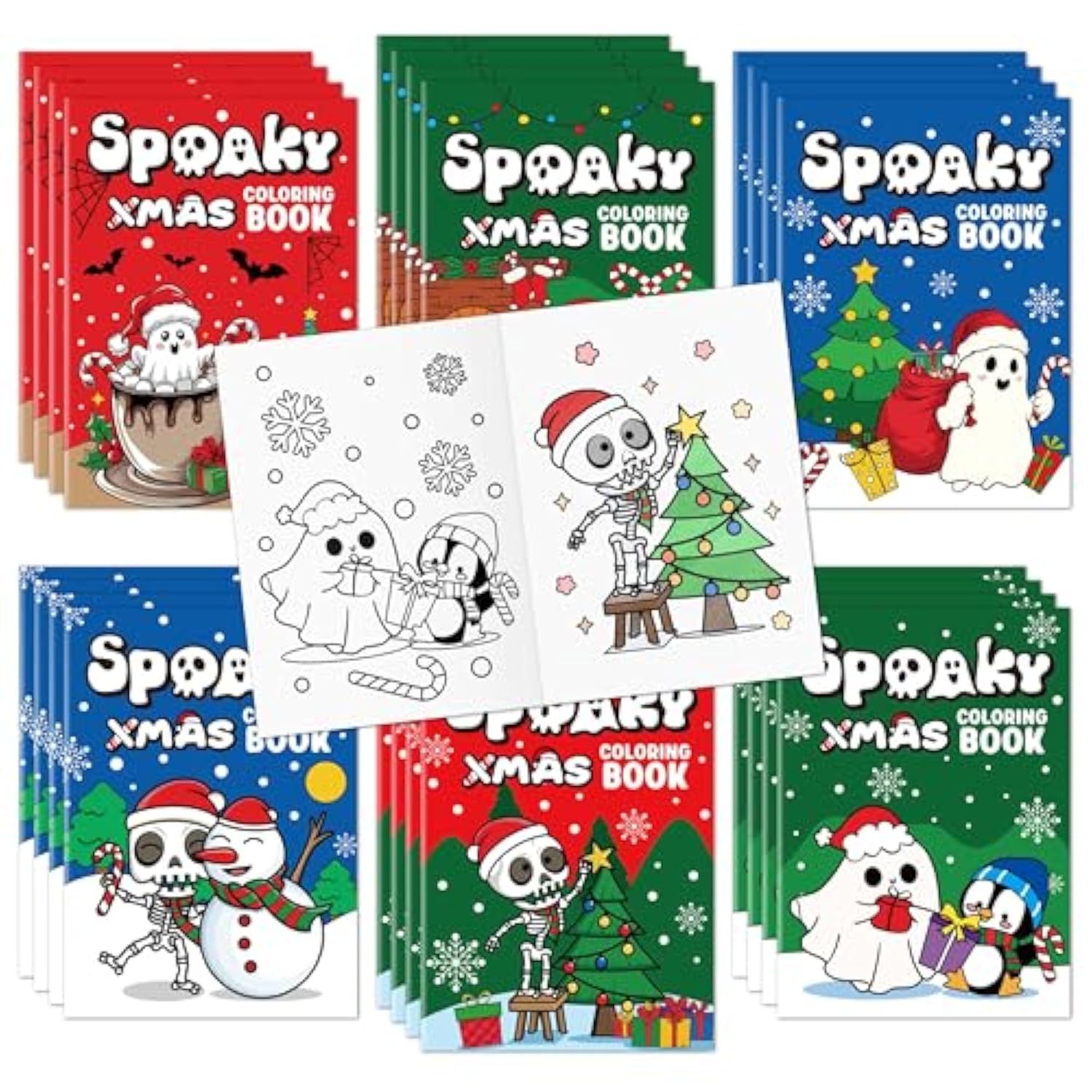 24pcs Christmas Mini Coloring Books for Kids Holiday Party Activity & Stocking