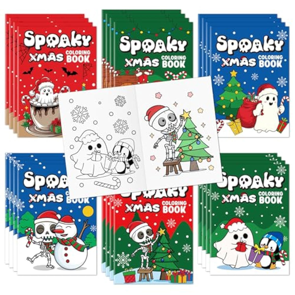24pcs Christmas Mini Coloring Books for Kids Holiday Party Activity & Stocking
