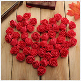 Mini Fake Roses Artificial Flowers 100 Pcs 3.5Cm Red Foam Rose Head For Diy Crafts Accessories Home Party Home Decorations And Baby Shower (Red)
