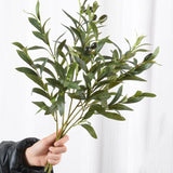 4 Pcs Artificial Olive Branches For Vases 19 Inch Faux Olive Branch Stems Leaves With Fruits For Home Decor Weddings Party Vase Decorative Floral Arrangement