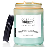 Candle Oceanic Breeze Scented, 19.4Oz 110 Hour Long Lasting 2 Wick Pineapple & Mango Scent Natural Soy Candles For Home Scented For Stress Relief & Women/Men