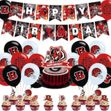 Cincinnati Bengals Party Pack: Banner, Cake Topper, Cupcake Toppers & Balloons