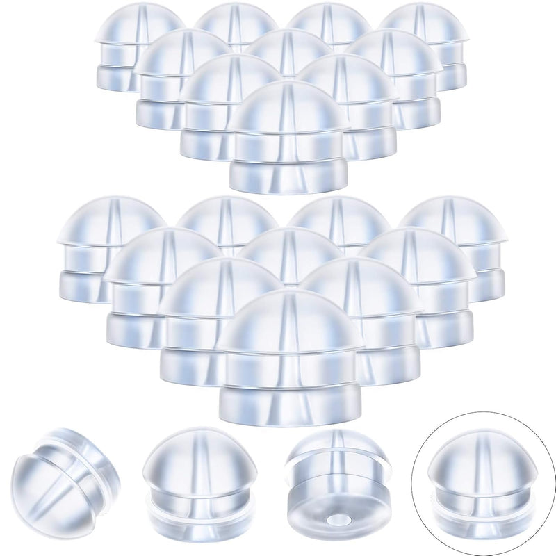 100 Pieces Clear Earring Backs Hamburger Shaped Earring Safety Backs Secure Lo