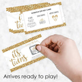 Big Dot of Happiness It's Twins - Gold Twins Baby Shower Game Scratch Off Cards - 22 Count
