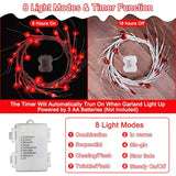 [Timer] Valentines Day Decor Willow Vine With Red Heart Lights, 5Ft 45 Led Valentines Day Garland With Light Battery Operated 8 Modes Valentines Day Lights Romantic Decorations For Home Table Wall