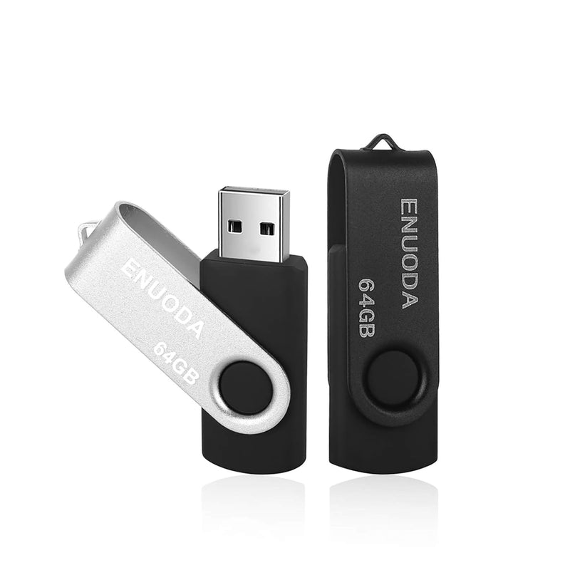 64Gb Usb Flash Drive 2 Pack 64Gb Thumb Drives Swivel Design Usb 2.0 Memory Sti