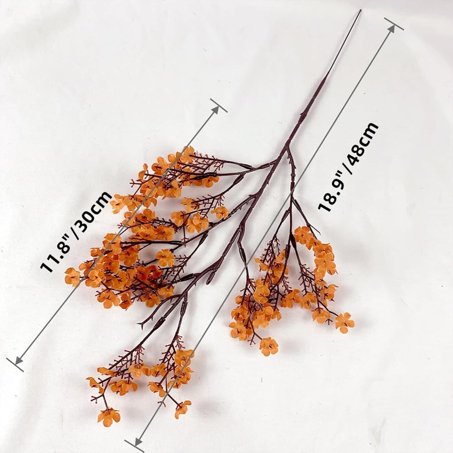 8Pcs Gypsophila Artificial Flowers,Babys Breath Silk Artificial Flowers Artificial Fall Flowers,Fake Flower With Stem For Diy Home Bouquet Floral Arrangement Farmhouse Decor (Orange)