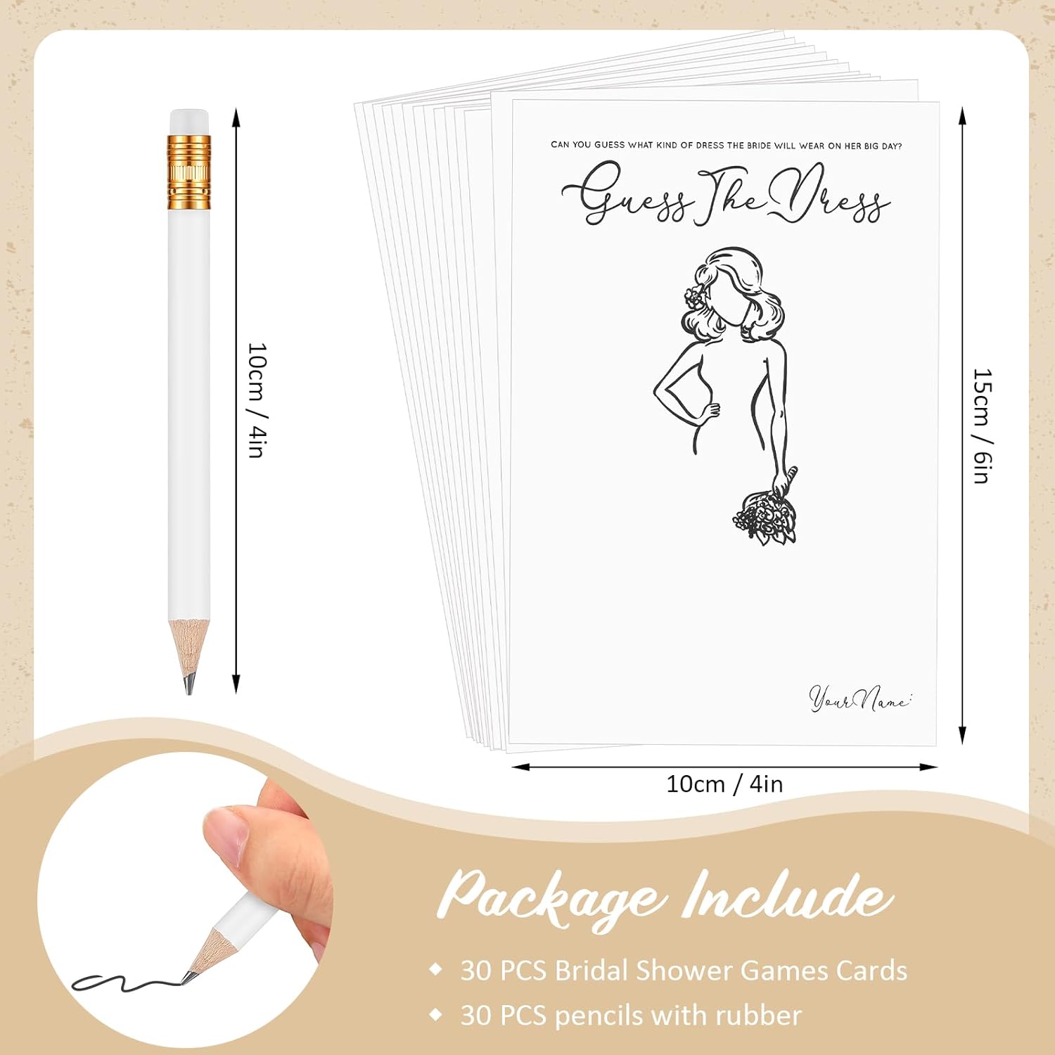 30 Sets Guess The Dress Bridal Shower Games For Guests Include Wedding Games Cards And Bridal Shower Pre Sharpened Pencils Fun Wedding Decorations Party Supplies