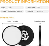 2 Pack 12 Inch LED Ceiling Lights Black 5CCT Flush Mount Fixtures 200W Equivalent