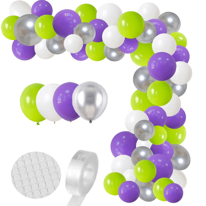 Lightyear World Balloon Garland Arch Kit - 122Pcs Green Purple White B