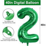 40-Inch Dark Green Number 25 Foil Balloons for Birthday or Anniversary