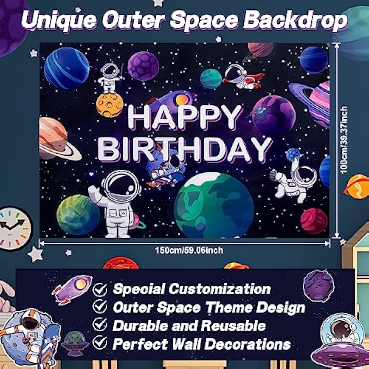 180-Piece Outer Space Party Set – Galaxy Decor, Tableware & Balloons for Kids' Birthdays