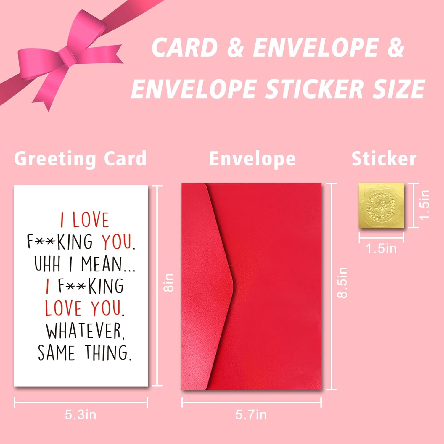 I Love You Card, Funny Anniversary Card For Wife Girlfriend Husband Boyfriend, Naughty Birthday Gift For Woman Man, Just Because Gift For Him Her