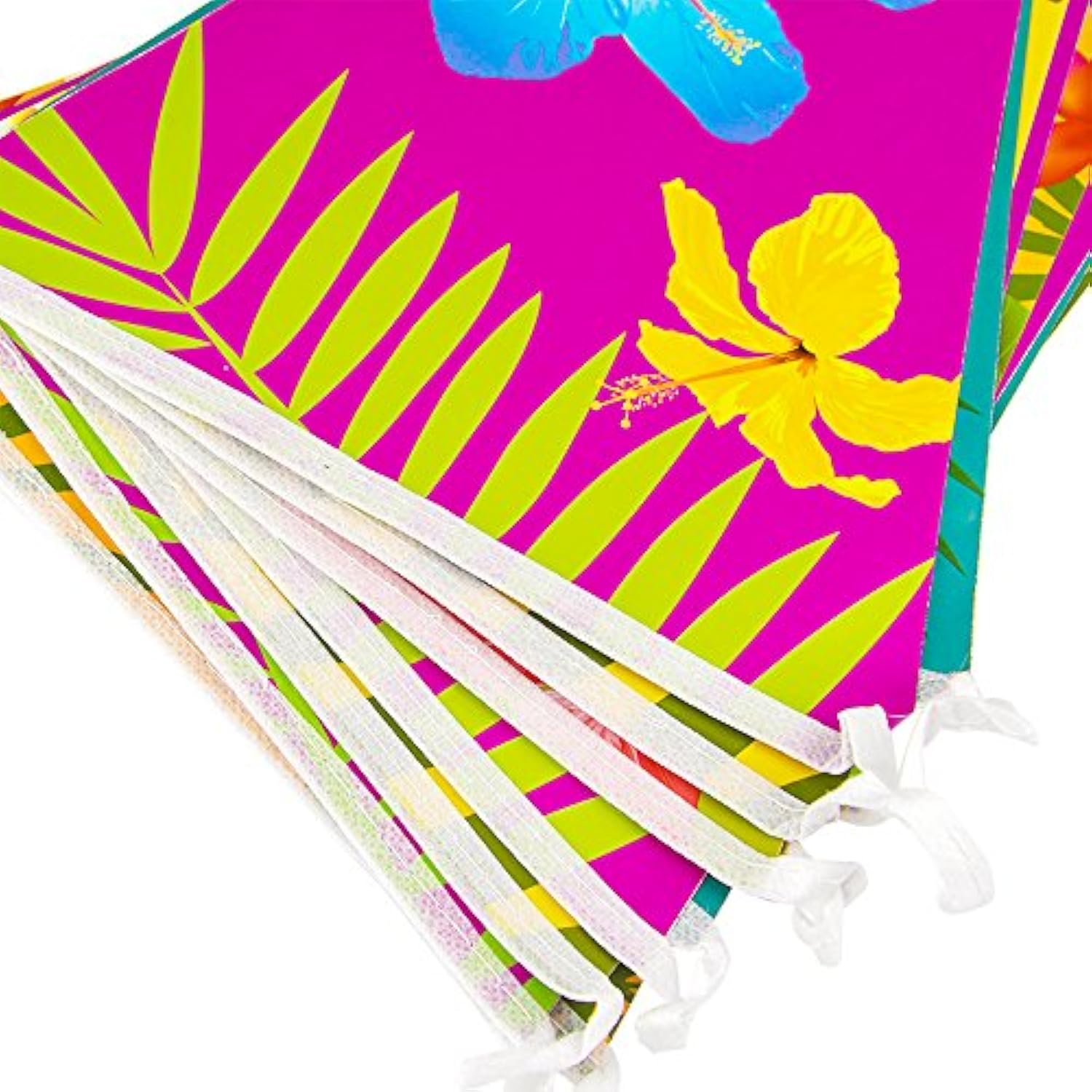 2 Pack Hawaiian Bunting Banners Luau Tropical Bunting 6 Meters For Summer Luau Tiki Beach Party Decorations