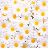 200Pcs Fabric Daisy Flower Heads - 1.5 Inch White Artificial Daisies Spring Flowers For Bouquets, Baby Showers, Wedding, Home Decor & Diy Crafts