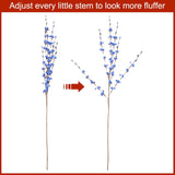 15Pcs Artificial Flowers 22.4" Faux Flowers Fake Bulk Branches Bouquets For Home Office Garden Vase Table Wedding Decoration, White, Blue, Red