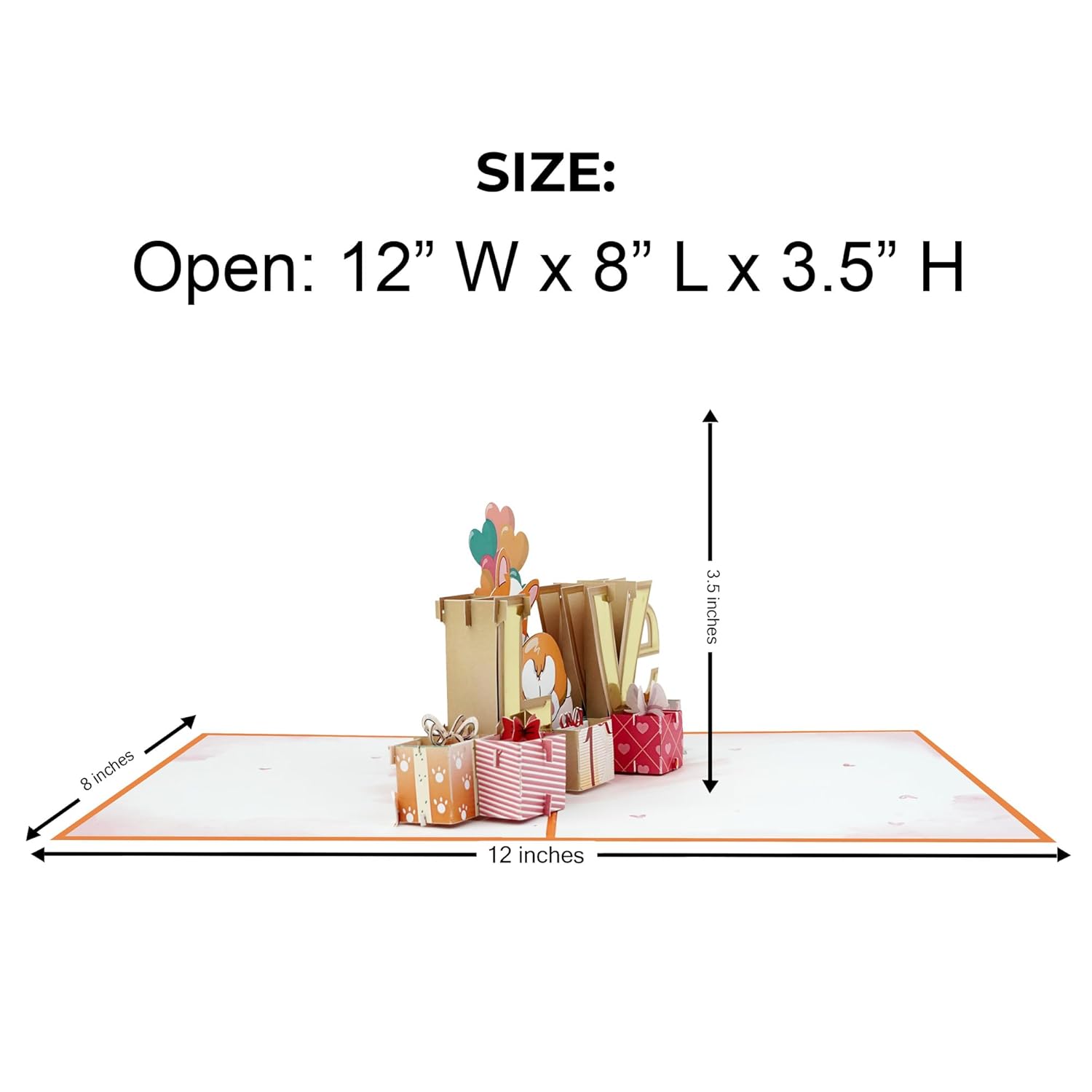 3D Corgi Love Pop Up Card Romantic Dog Lover Greeting For Anniversary Valentine’S Day Wedding Birthday For Girlfriend Boyfriend Wife Women 6 X 8 Inch