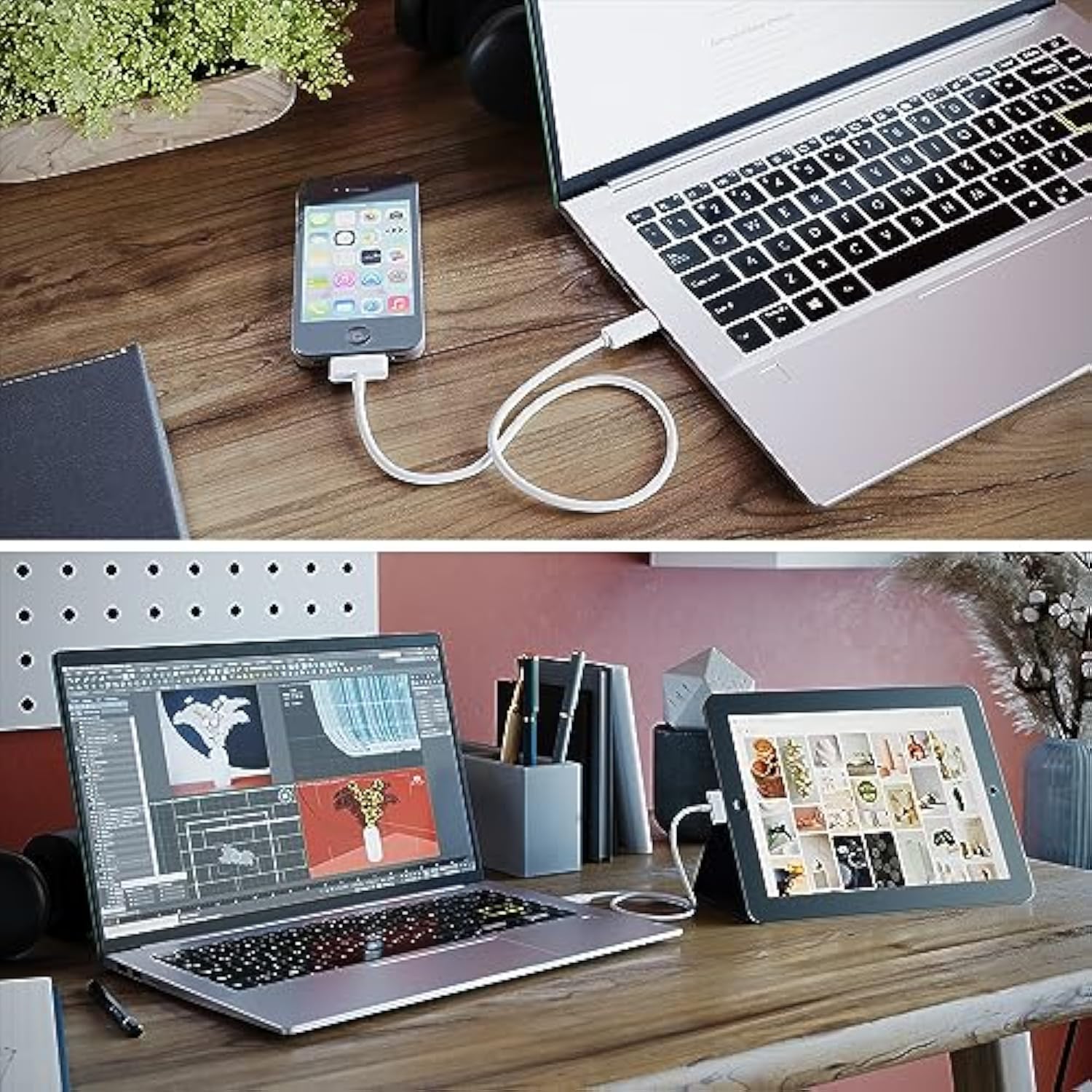 KabelDirekt 30-Pin to USB C Adapter Cable for iPhone 4S/4/3G/3/1, iPad 3/2/1, iPod 3 – 3ft – Male to Male, White (Next-Generation Data/Charging Cable from USB-C to Dock Connector)