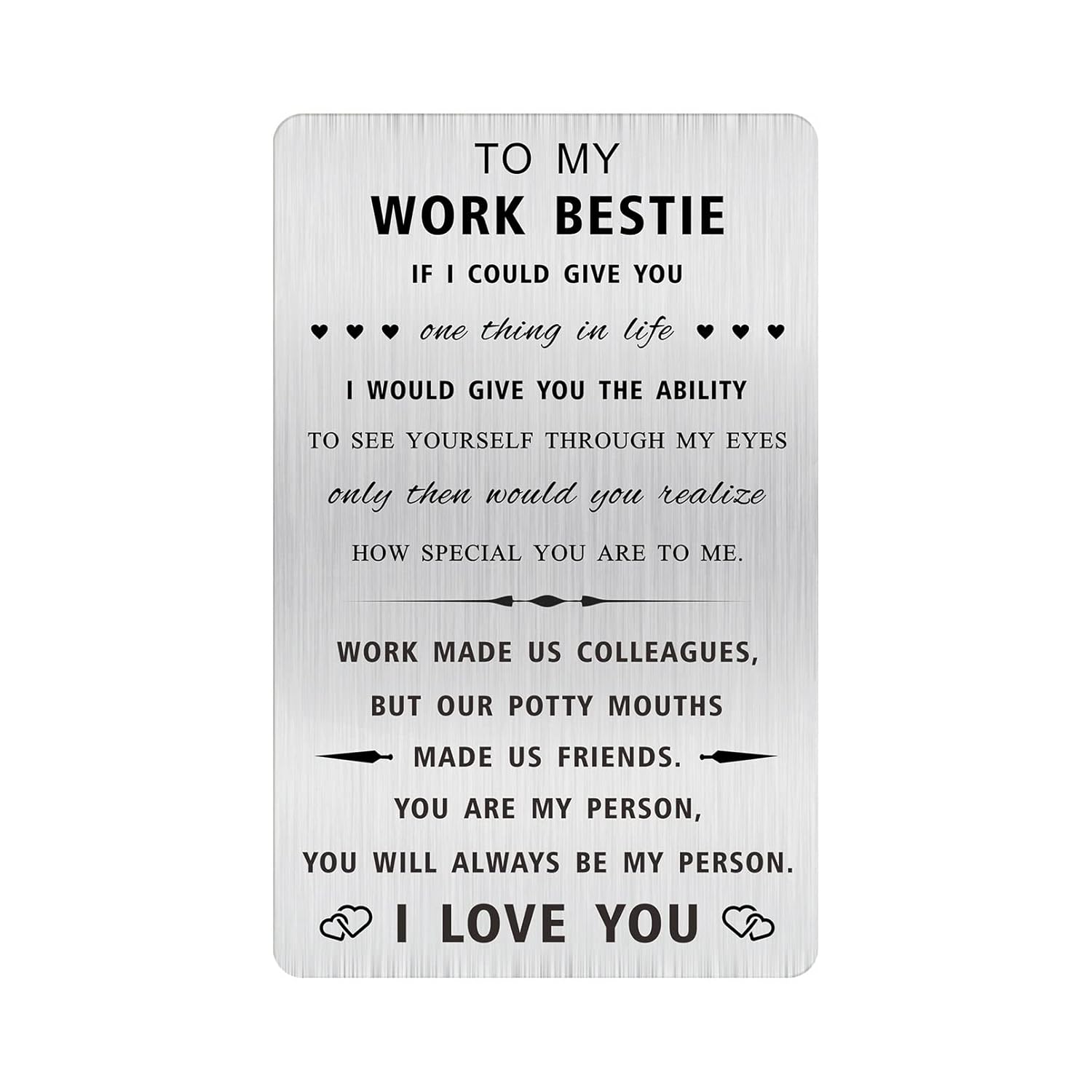 Work Bestie Gifts - Work Made Us Colleagues But Our Potty Mouths Made Us Friends - Work Friend Wallet Card - Going Away Leaving Farewell Gift For Colleagues Coworkers