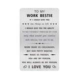 Work Bestie Gifts - Work Made Us Colleagues But Our Potty Mouths Made Us Friends - Work Friend Wallet Card - Going Away Leaving Farewell Gift For Colleagues Coworkers