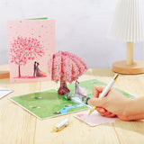 Pop Up Anniversary Card, Valentines Day Card For Wife Husband Him Her, 3D Cherry Blossom Bridge With Couple, Romantic Greeting Cards For Valentines, Anniversary, Birthday, Wedding, 6X8 Inch