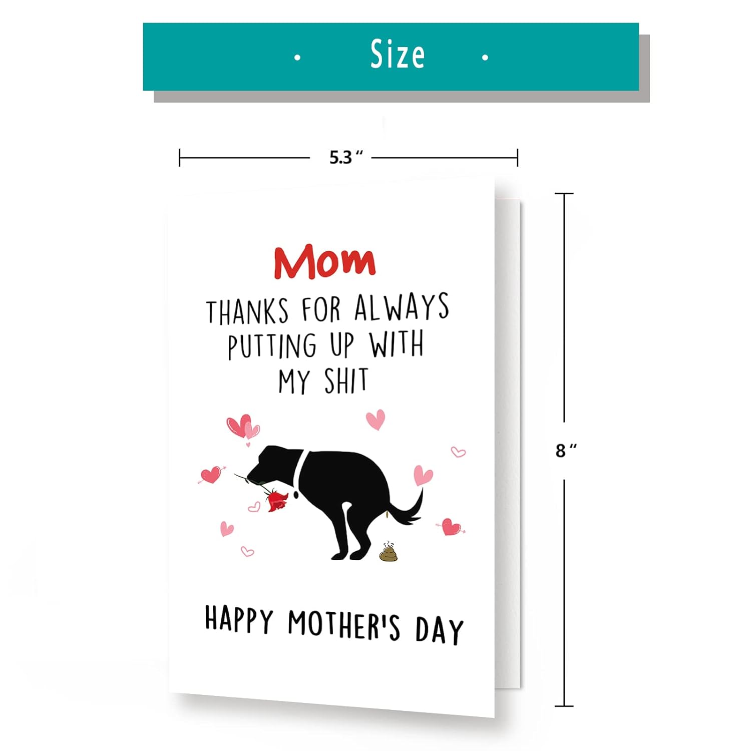 Happy Dog Mom Gifts For Women, Rude Mothers Day Card For Dog Mom, First Pet Mother’S Day Card For Her, Hilarious Mother’S Day Card Gift From Dog