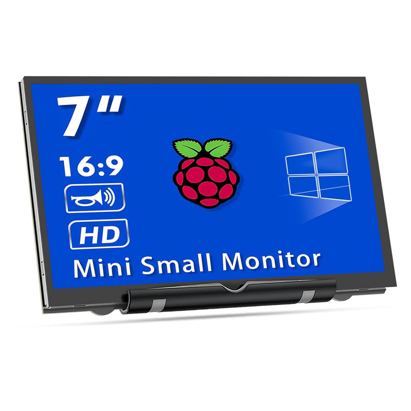 7'' Raspberry Pi Screen, 800X480 Hdmi Small Monitor With Dual-Speaker, Lcd Scr